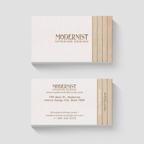 Wood  Concrete Architecture Interior Design Business Card