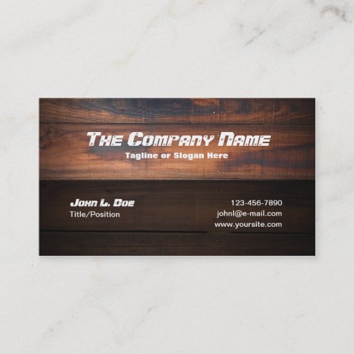 Customizable Wood Construction Business Cards