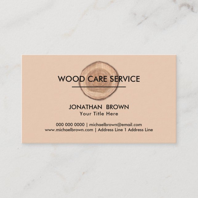 Wood Construction Furniture Business Card (Front)
