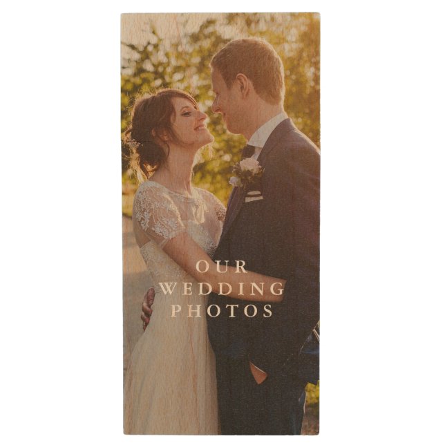 Wood Couples Photo Flash Drive (Front Vertical)