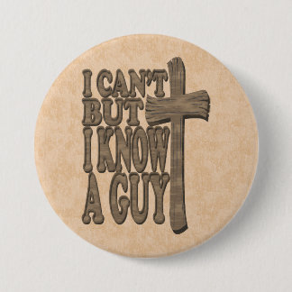 Wood Cross of Christ 3d Christian Design Button