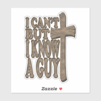 Wood Cross of Christ 3d Christian Design Sticker