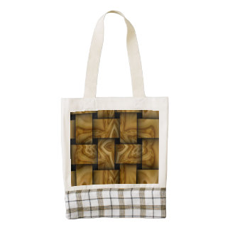 Wood cross weave pattern zazzle HEART tote bag
