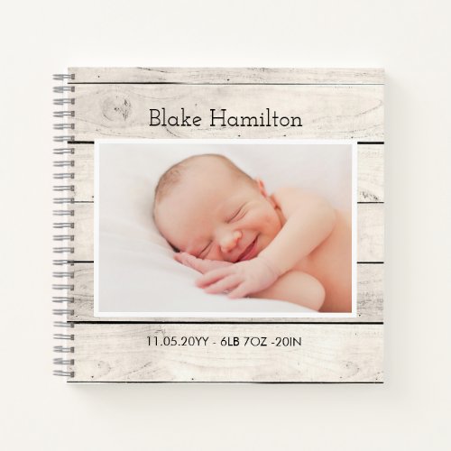 Wood Custom Baby Keepsake Memory 1st Year Journal