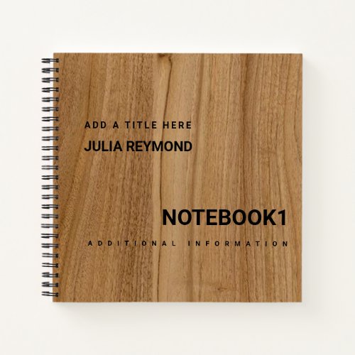 Wood Custom Notebook