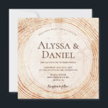 Wood Cut Grain Custom Rustic Wedding  Invitation<br><div class="desc">Capture the essence of a beautiful, romantic, rustic wedding with this Wood Cut Grain Custom Rustic Wedding Invitation. Drawing inspiration from the natural beauty of wood cut slabs, this invitation allows you to customize the bride and groom names, wedding date, and location, adding a personal touch to your special day....</div>