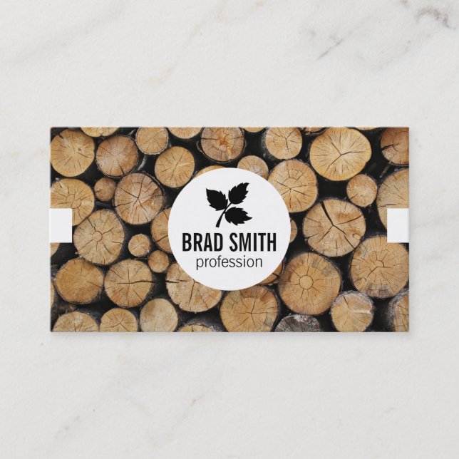 Wood Cut \ Logs \ tabs Business Card (Front)