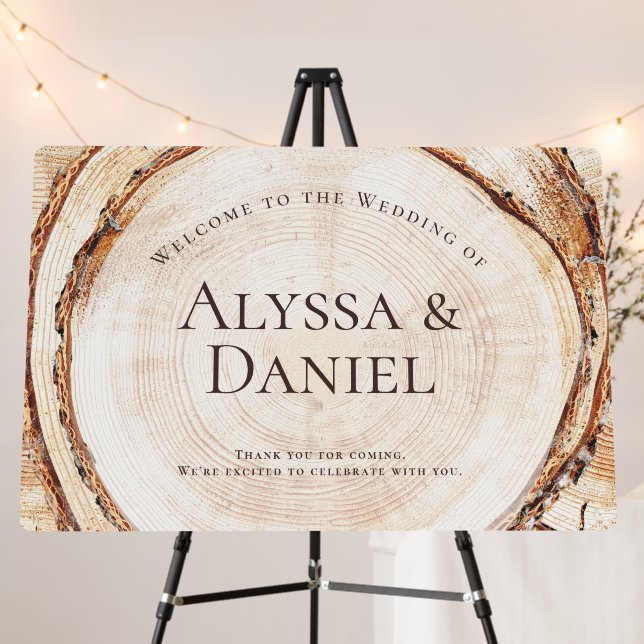 Wood cut slice rustic wedding custom foam board (In Situ (Stand))