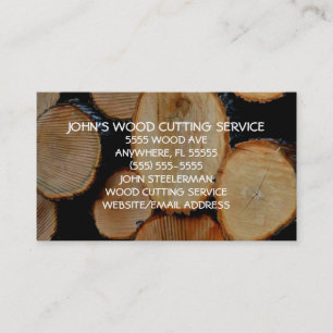 Wood Cutting and Splitting Business Business Card