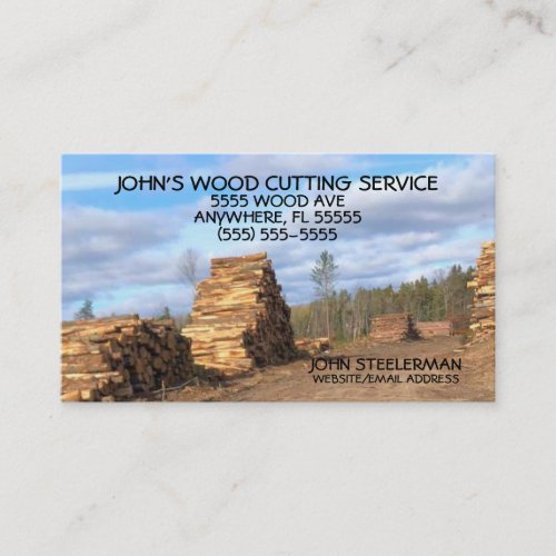 Wood Cutting Logging Business Business Card
