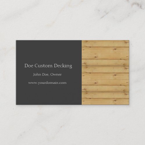 Wood DeckDecking ContractorGraphite Business Card