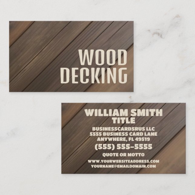 Wood Decking Business Card (Front/Back)