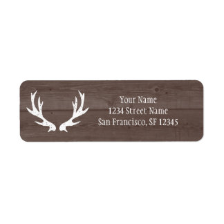 Wood deer antler wedding Return Address labels