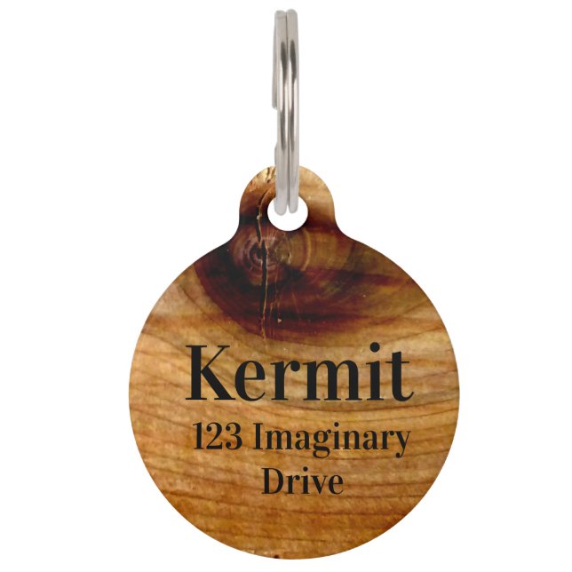 Wood design pet ID tag (Front)