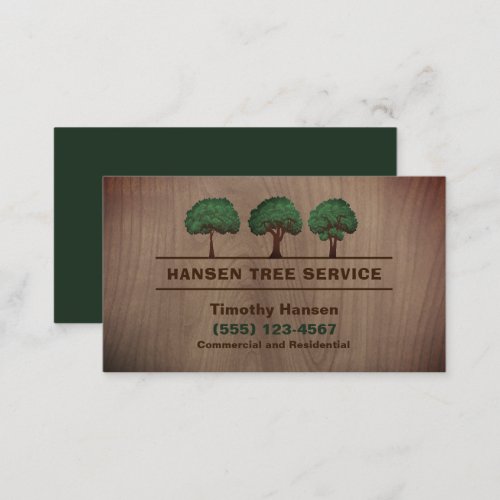 Wood Design Tree Landscaping Yard Service Business Card