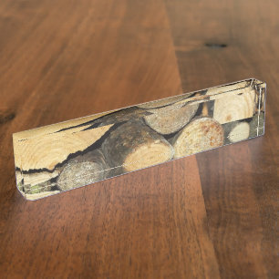 wood desk name plate