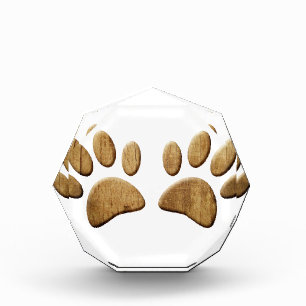Wood Dog Paw Print Award