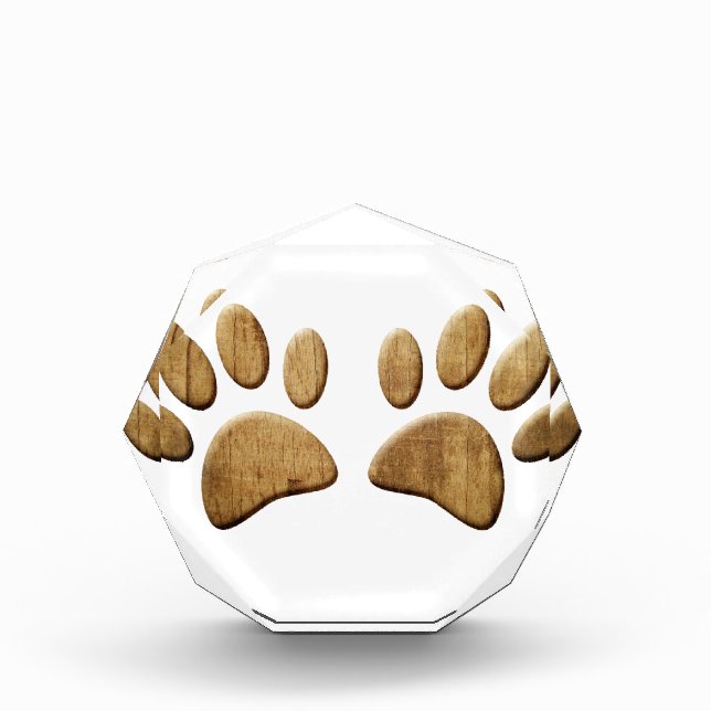 Wood Dog Paw Print Award (Front)