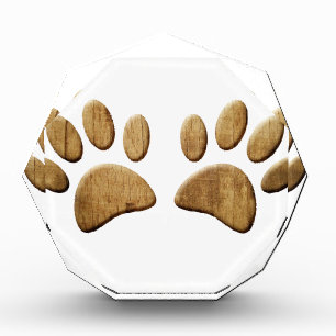 Wood Dog Paw Print Award