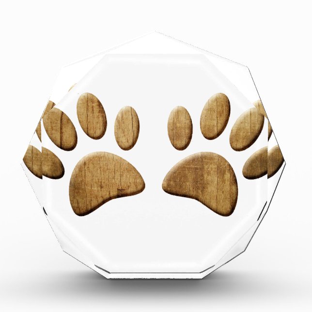 Wood Dog Paw Print Award (Front)