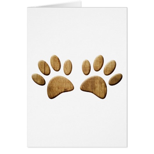 Wood Dog Paw Print Cards (Front)