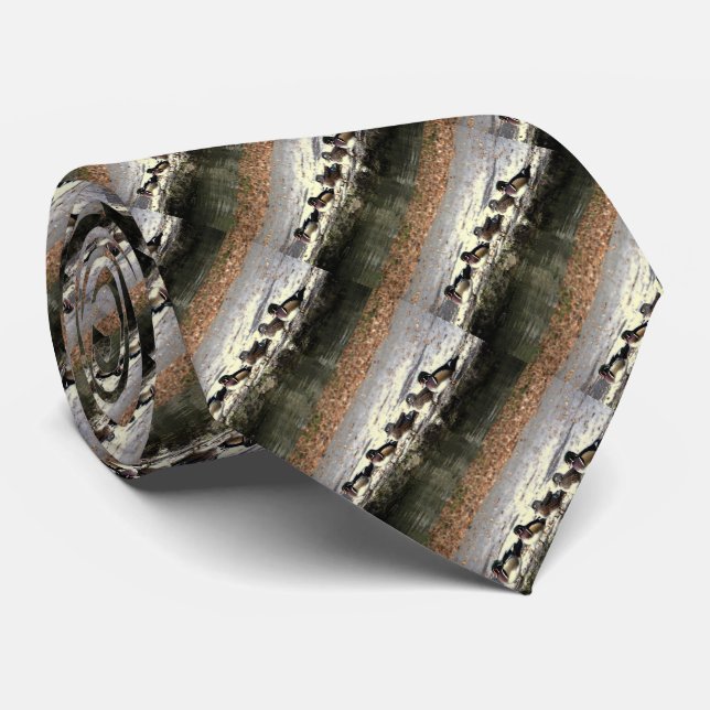 Wood Duck Birds Wildlife Animals Pond Tie (Rolled)