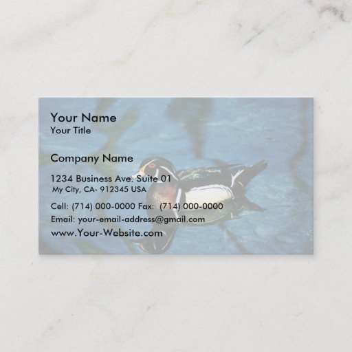 Customizable Wood Duck Business Card