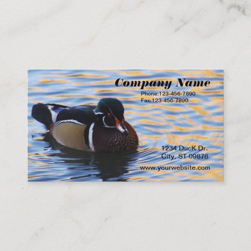Customizable Wood Duck Business Card