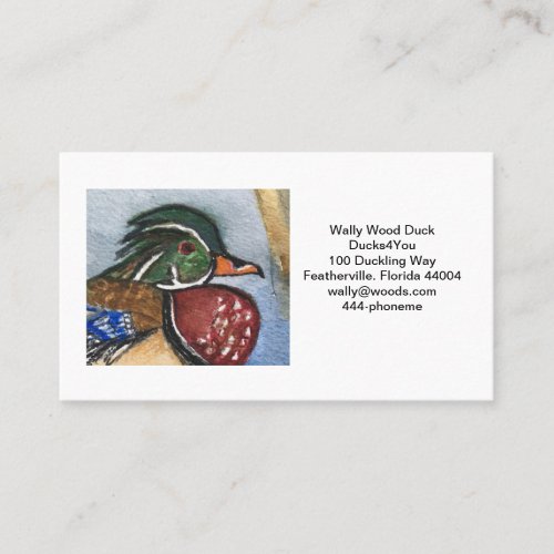 Wood Duck Business Card Wildlife Bird Art