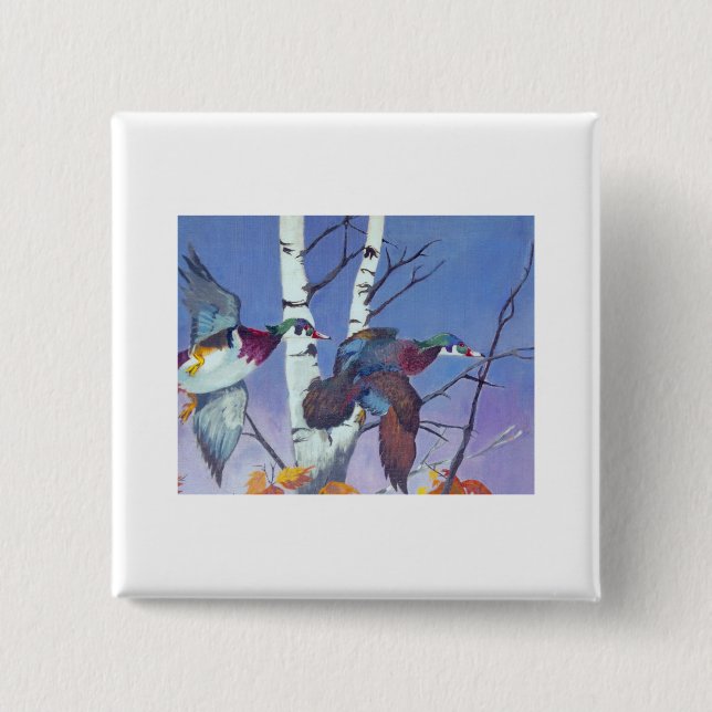 Wood Duck Flight of Fancy Button (Front)