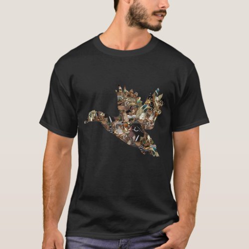 Wood Duck Hunting Flying Mallard T_Shirt