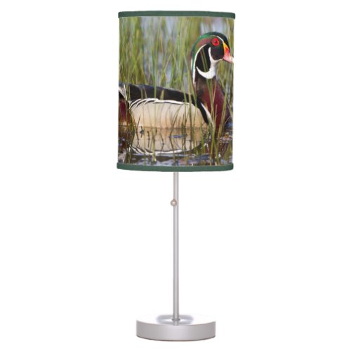 Wood Duck in wetland Table Lamp