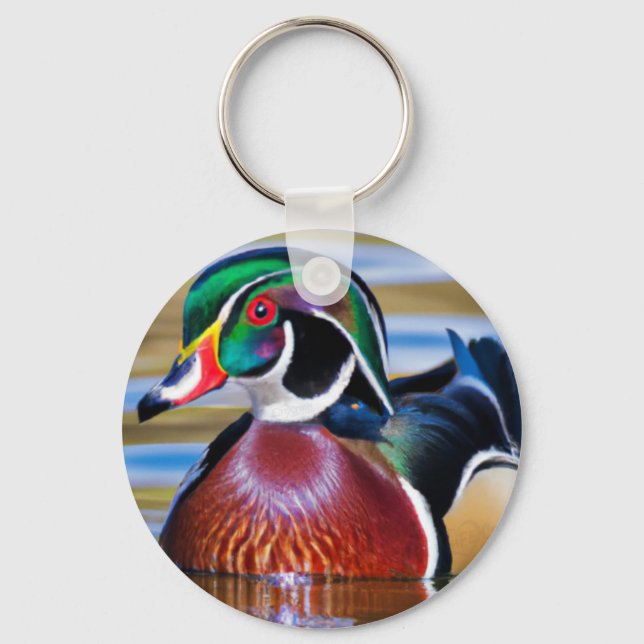 Wood Duck Key Chain, Duck Hunting Keychain (Front)