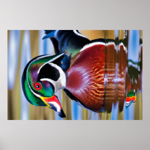 Wood Duck Large Poster Duck Hunting Poster