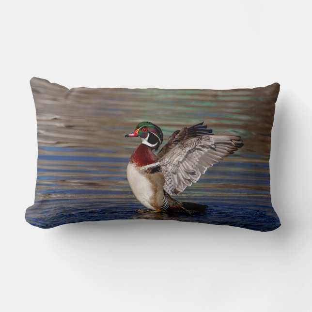 Wood Duck Lumbar Pillow (Front)