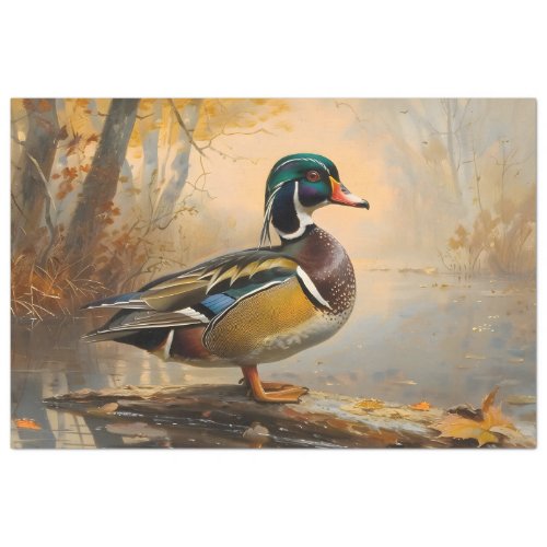 Wood Duck Oil Painting Decoupage Tissue Paper