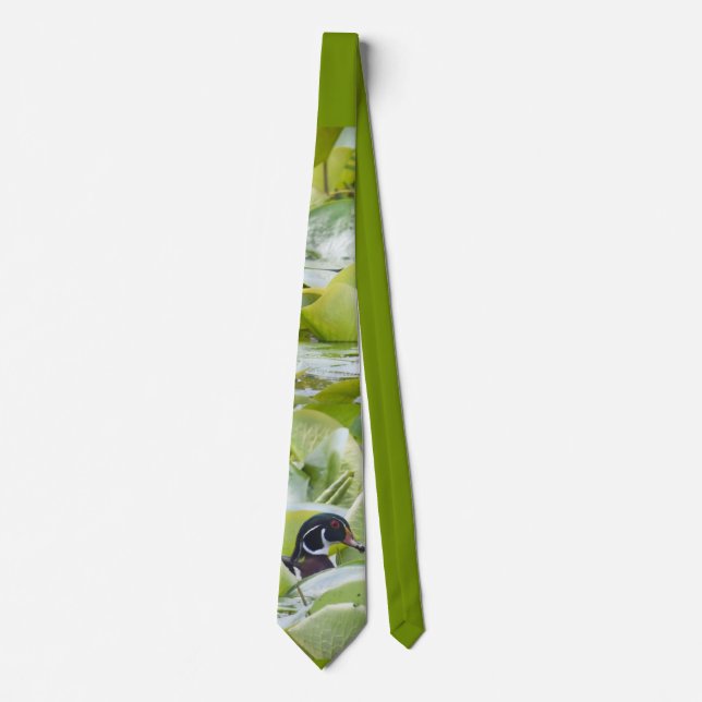 Wood Duck On Pond Neck Tie (Front)