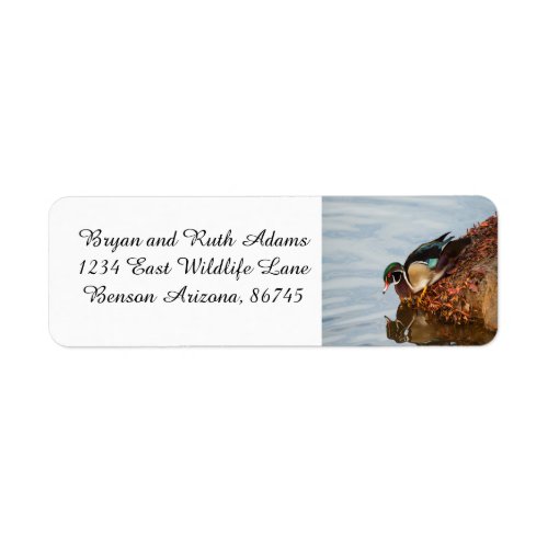 Wood Duck on the Shore Label