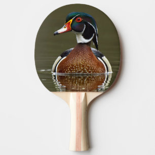 Wood Duck on Water Ping Pong Paddle