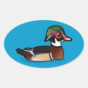 Wood Duck Oval Sticker
