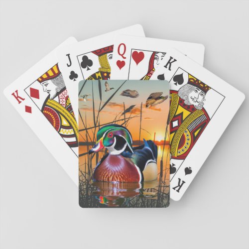 Wood Duck Playing Cards Flying Mallard Poker Cards