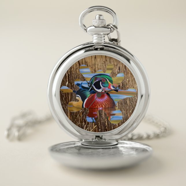 Wood Duck Pocket Watch, Duck Hunter Pocket Watch (Inside)