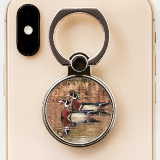 Wood Duck Reflections Phone Ring Stand