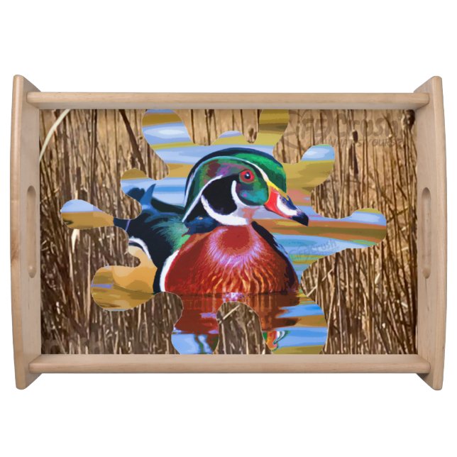 Wood Duck Serving Tray, Duck Hunting  Serving Tray (Front)