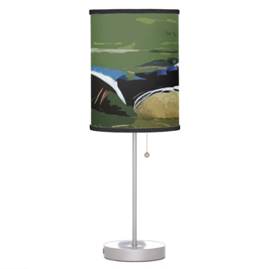 Wood Duck Table Lamp, Duck Hunting Décor Lamp (Left)