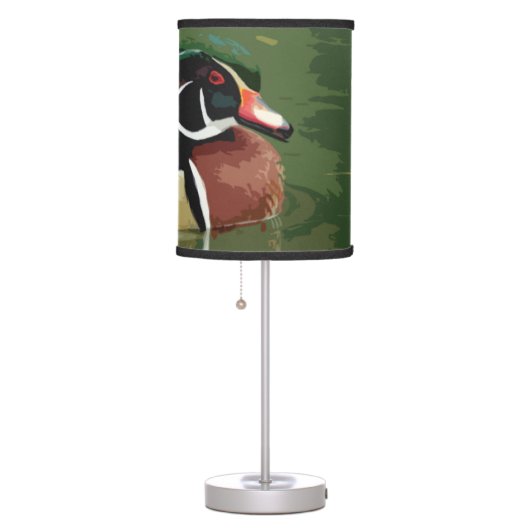 Wood Duck Table Lamp, Duck Hunting Décor Lamp (Right)