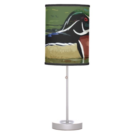 Wood Duck Table Lamp, Duck Hunting Décor Lamp (Front)