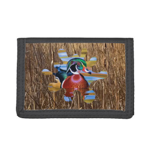 Wood Duck Wallet, Duck Hunting Trifold Wallet