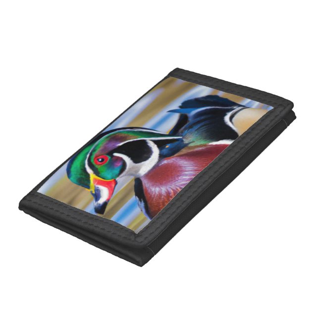 Wood Duck Wallet, Duck Hunting Trifold Wallet (Bottom)
