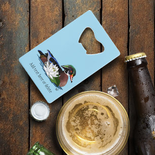 Wood Duck Water Lily Credit Card Bottle Opener